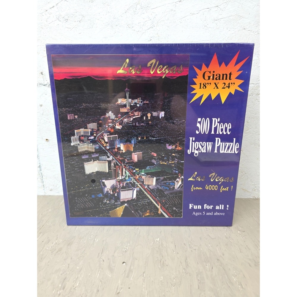Vtg‎ 1999 Las Vegas From 4000 Feet Jigsaw Puzzle 500 Pc Tiffany Factory Sealed